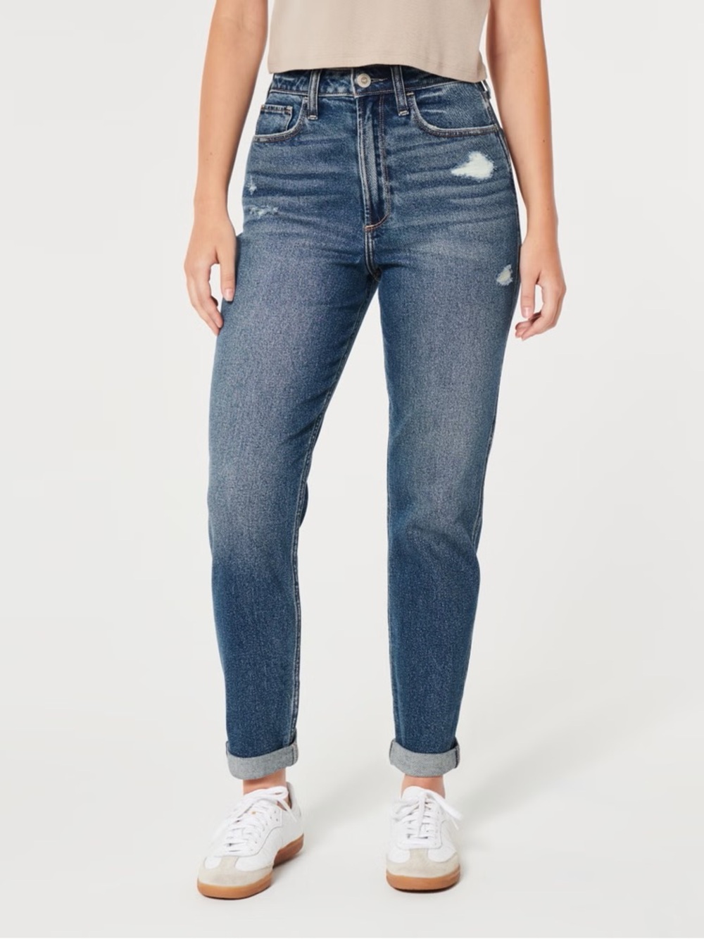 Hollister Curvy Ultra High-Rise Dark Wash Mom Jeans Size 00